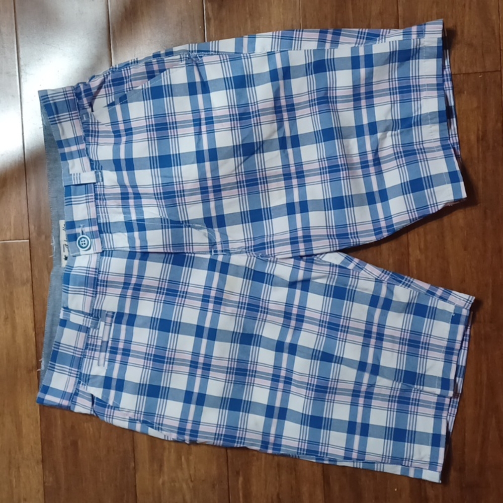 Islandia Blue and Pink Plaid Men's Shorts